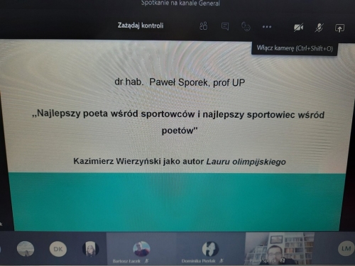 “Najlepszy poeta wśród sportowców i najlepszy sportowiec wśród poetów”- wykład profesora Uniwersytetu Pedagogicznego w Krakowie dr. hab. Pawła Sporka