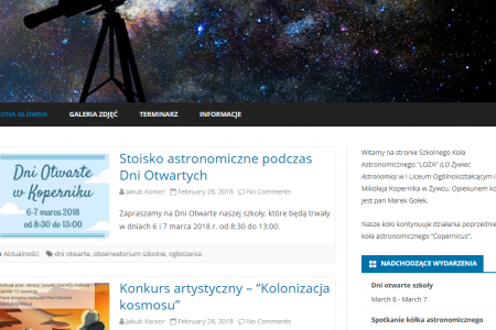 Strona Szkolnego Koła Astronomicznego 