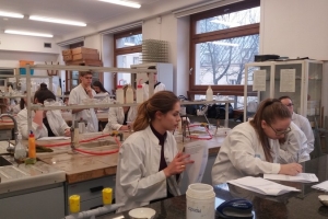 Maturzyści na zajęciach laboratoryjnych z chemii w Katowicach 2018 - zdjęcie14