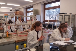 Maturzyści na zajęciach laboratoryjnych z chemii w Katowicach 2018 - zdjęcie14