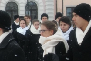 Polonez maturzystów na żywieckim rynku, 21.01.2016; kl. 3 a,b,c - zdjęcie20