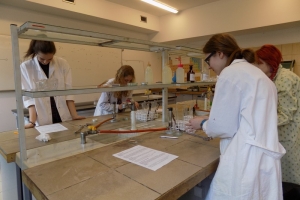 Klasa 2c na zajęciach laboratoryjnych z chemii w Katowicach, 22.04.2016 - zdjęcie35