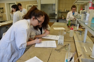Klasa 2c na zajęciach laboratoryjnych z chemii w Katowicach, 22.04.2016 - zdjęcie6