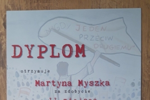 II miejsce dla Martyny Myszki z kl. 2bg w Wojewódzkim Konkursie Edukacyjnym 