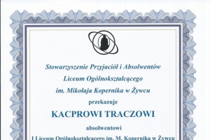 Już po raz 35. Nagroda prof. B. Gintera przekazana najlepszemu absolwentowi szkoły - zdjęcie2