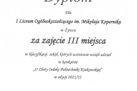 Finał konkursu „O Złoty Indeks Politechniki Krakowskiej”