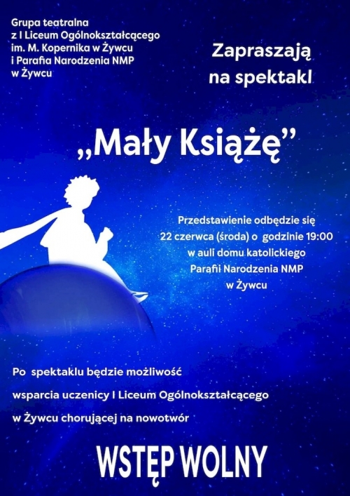 Zaproszenie na spektakl „Mały Książę”