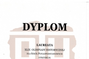 AMELIA GOC LAUREATKĄ 49. OLIMPIADY HISTORYCZNEJ - zdjęcie1