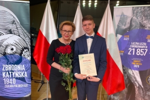Sukces Krzysztofa Lejawki z klasy 2a w Konkursie „Prawda i kłamstwo o Katyniu” - zdjęcie1