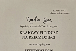 Amelia Goc stypendystką Programu ZDOLNI - zdjęcie2