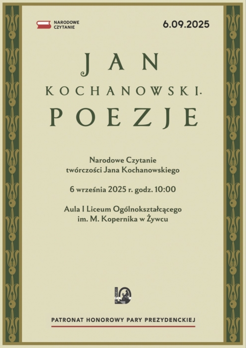 Narodowe Czytanie twórczości Jana Kochanowskiego