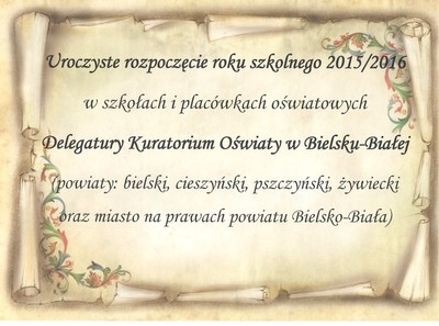 Uroczyste rozpoczęcie roku szkolnego 2015/2016 w I LO im. M. Kopernika w Żywcu