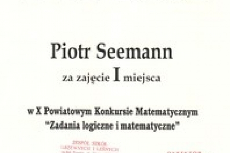 Matematycy najlepsi w powiecie! Miejsca 1, 2 i 3 w Powiatowym Konkursie Matematycznym 