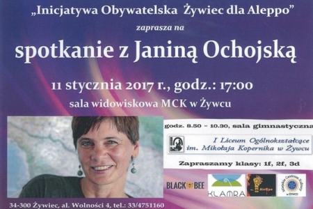 Żywiec dla Aleppo: spotkanie z Janiną Ochojską z Polskiej Akcji Humanitarnej w I LO im. M. Kopernika