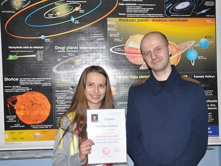 Kopernik jest kobietą! Karolina Kubica zwyciężczynią szkolnego konkursu astronomicznego.
